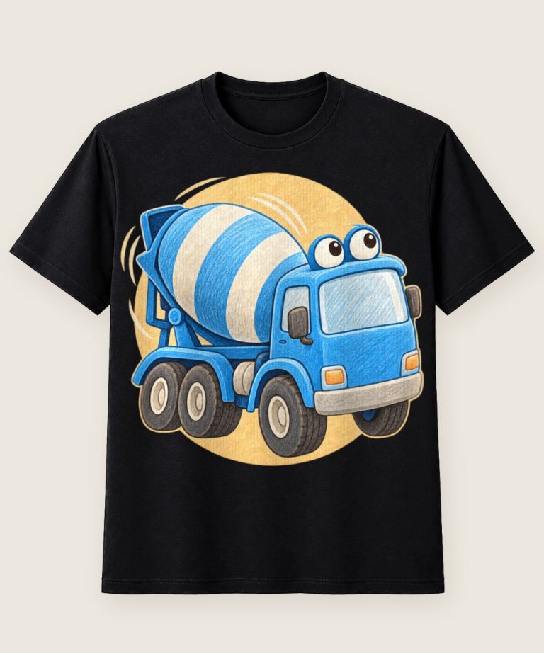T-Shirt mit Motiv „Blauer Betonmischer Lkw für Kinder Baustellen Fans“ – Kinder-T-Shirts