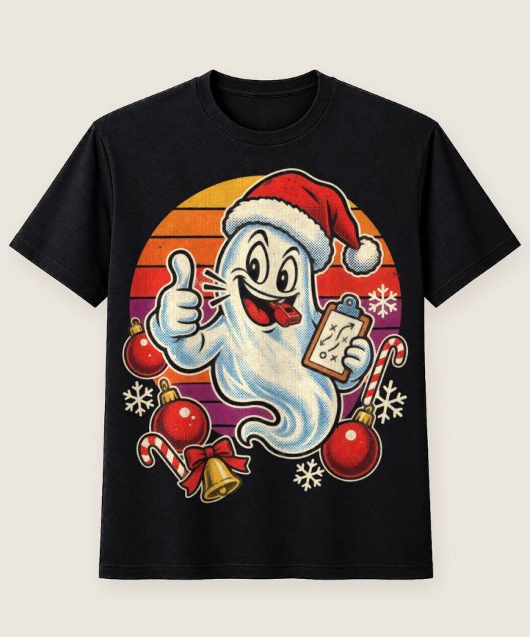 T-Shirt mit Motiv „Christmas Geistcoach Mit Trillerpfeife“ – Weihnachts-T-Shirts