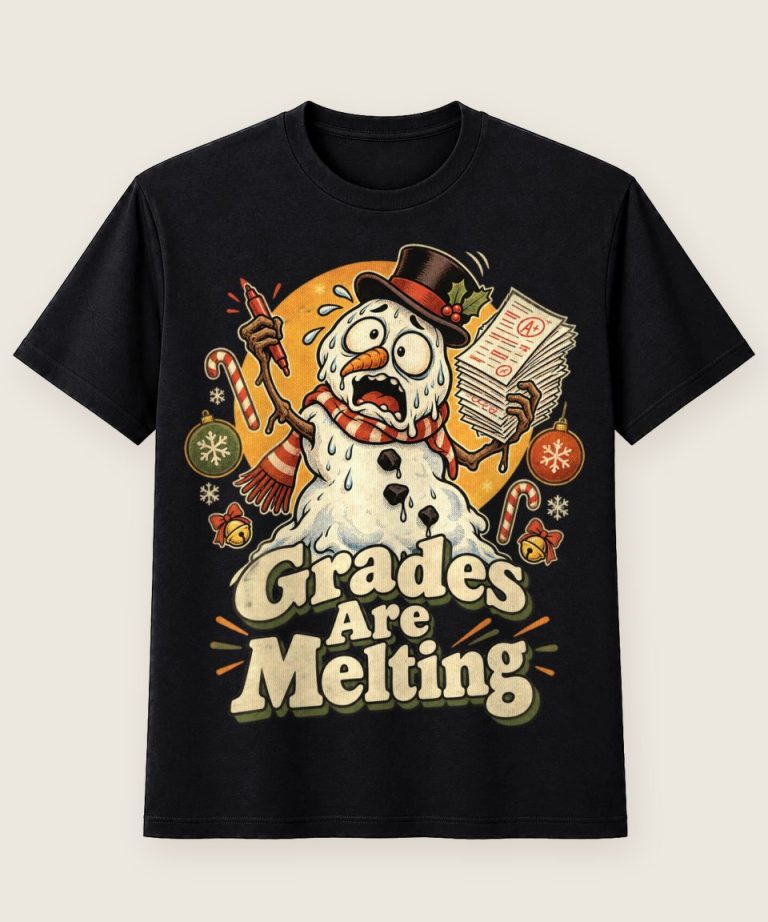 T-Shirt mit Motiv „Christmas Schneemann Lehrer Grades Are Melting“ – Weihnachts-T-Shirts