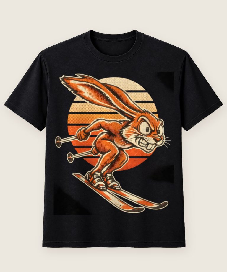 T-Shirt mit Motiv „Cross-Country-Skiing Raketen-Hase“ – Hobby & Freizeit T-Shirts