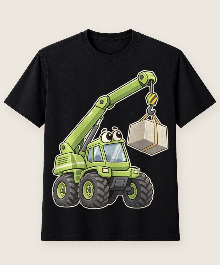 T-Shirt mit Motiv „Fröhlicher Mobilkran Kinder“ – Kinder-T-Shirts