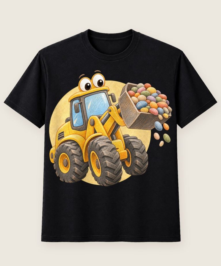 T-Shirt mit Motiv „Fröhlicher Radlader im Comic-Stil“ – Kinder-T-Shirts