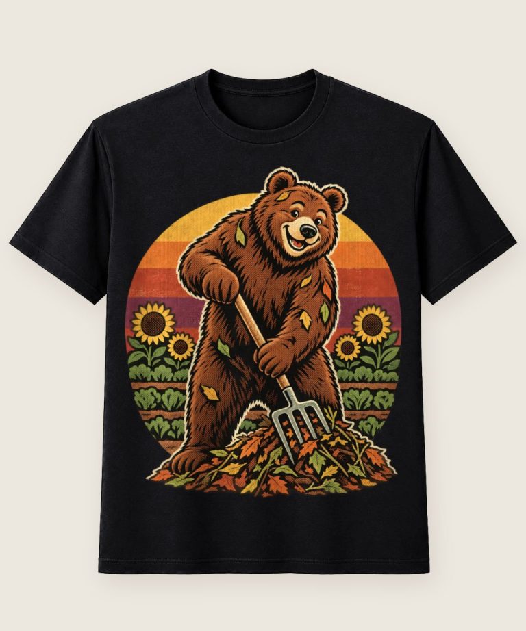 T-Shirt mit Motiv „Garten Bär beim Kompost umsetzen“ – Hobby & Freizeit T-Shirts