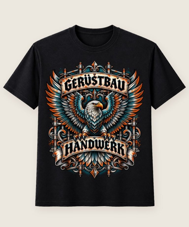 T-Shirt mit Motiv „Gerüstbau Handwerk mit Adler - Gerüstbauer“ – Gerüstbauer T-Shirts