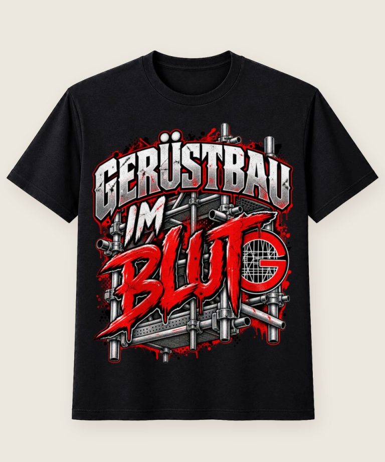 T-Shirt mit Motiv „Gerüstbau im Blut - Handwerk / Handwerker“ – Gerüstbauer T-Shirts