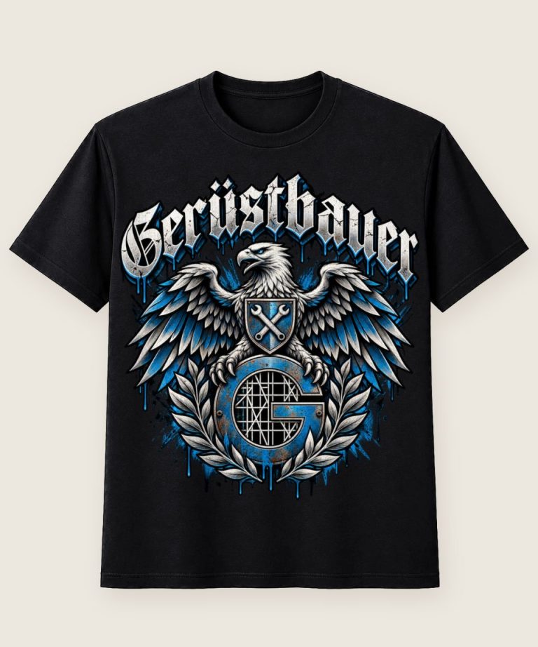 T-Shirt mit Motiv „Gerüstbauer Adler Wappen - Handwerk / Handwerker“ – Gerüstbauer T-Shirts