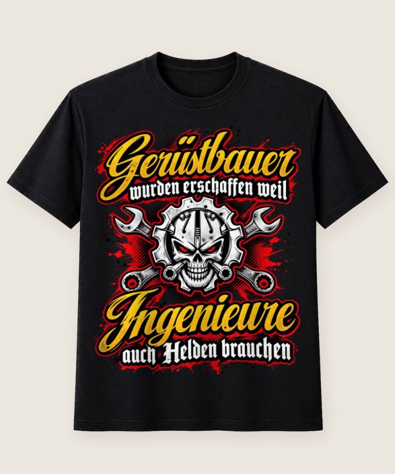 T-Shirt mit Motiv „Gerüstbauer Helden für Ingenieure - Handwerker“ – Gerüstbauer T-Shirts