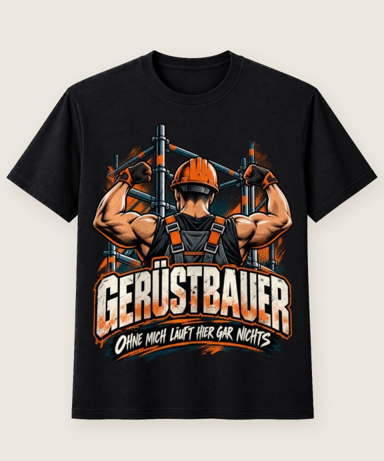 T-Shirt mit Motiv „Gerüstbauer ohne mich läuft hier gar nichts“ – Gerüstbauer T-Shirts