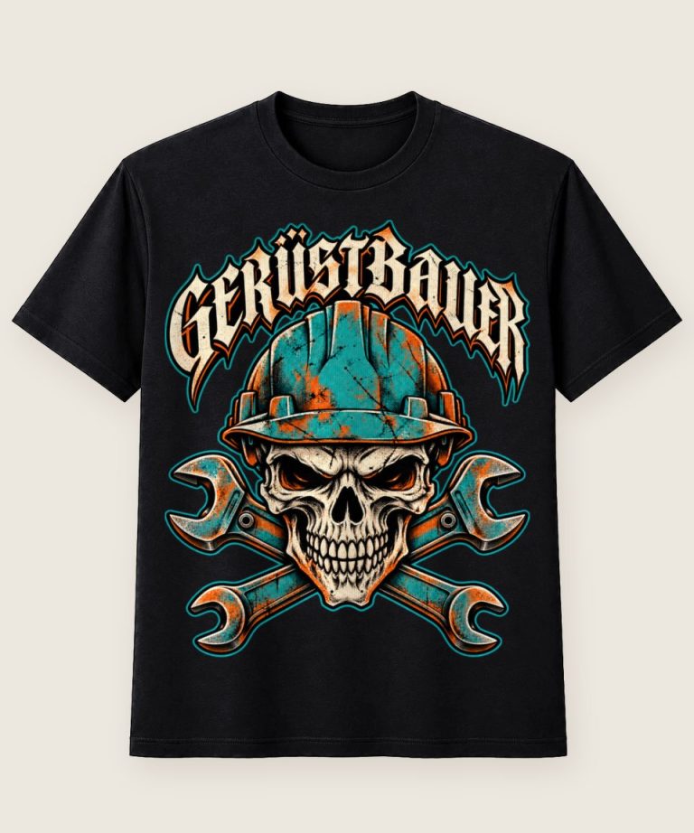 T-Shirt mit Motiv „Gerüstbauer Schutzhelm Türkis - Handwerk / Handwerker“ – Gerüstbauer T-Shirts