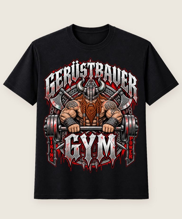T-Shirt mit Motiv „Gerüstbauer Viking Gym Power - Handwerk / Handwerker“ – Gerüstbauer T-Shirts