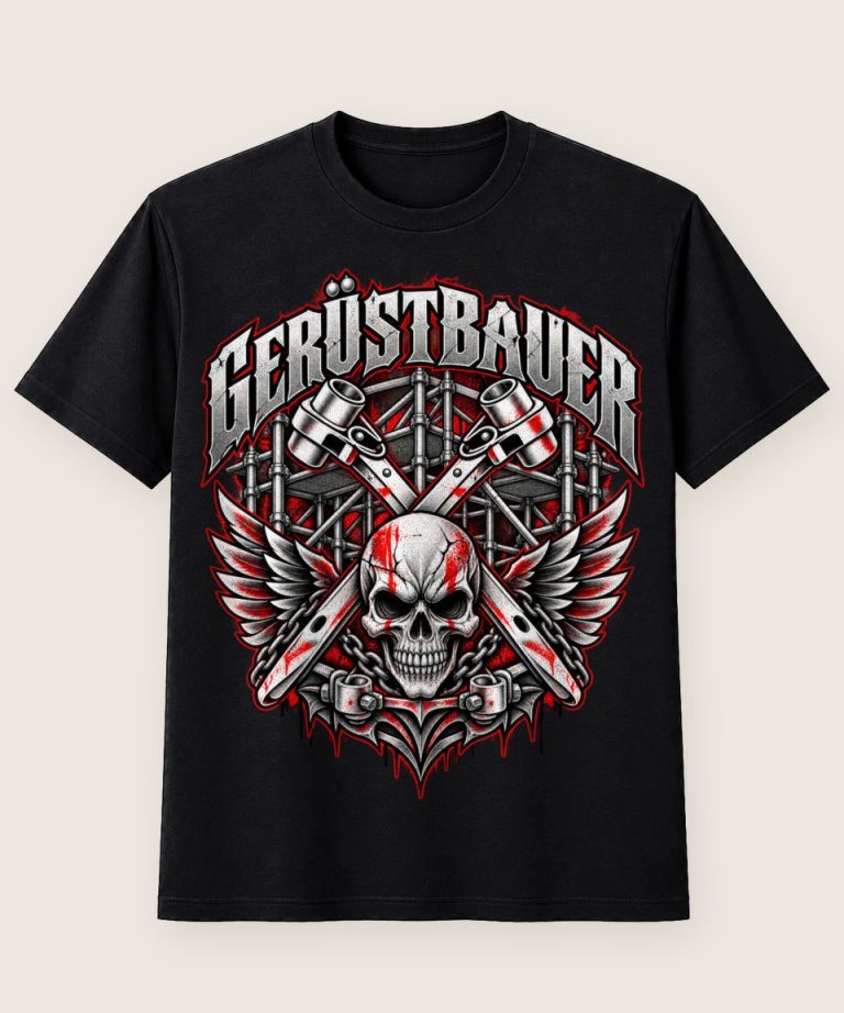 T-Shirt mit Motiv „Gerüstbauer Wappen mit Flügeln - Handwerk / Handwerker“ – Gerüstbauer T-Shirts