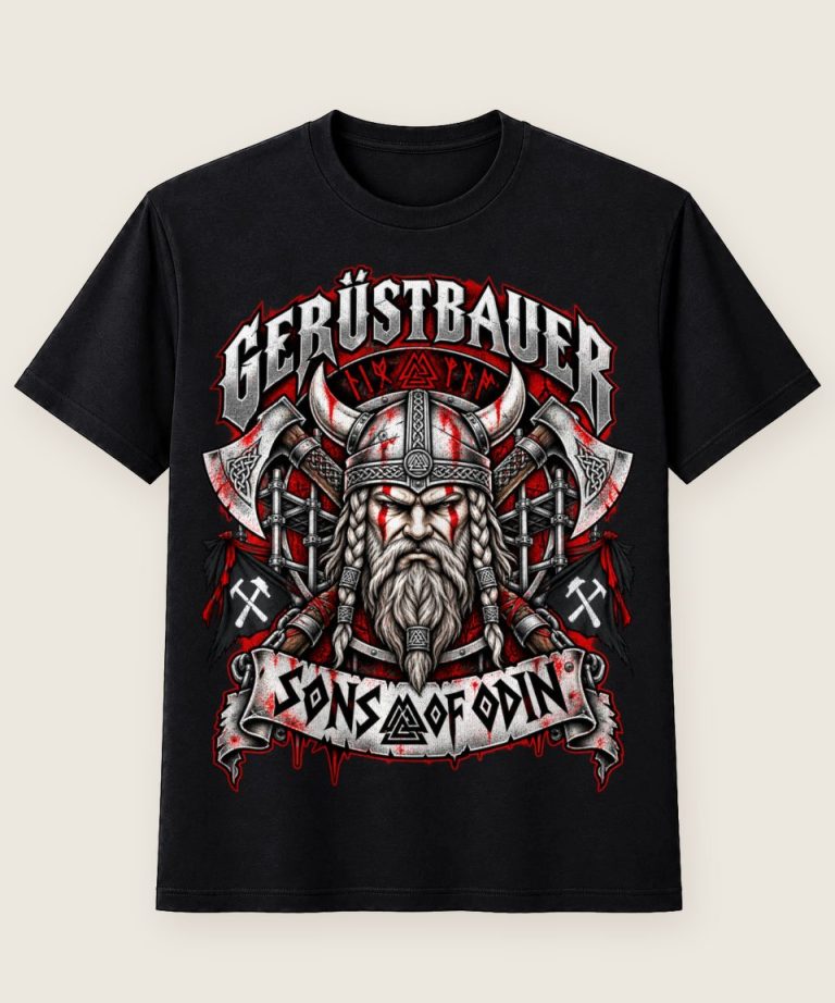 T-Shirt mit Motiv „Gerüstbauer Wikinger Odin - Handwerk / Handwerker“ – Gerüstbauer T-Shirts