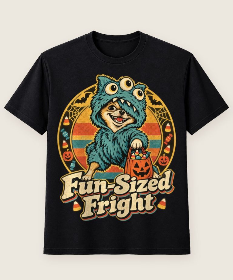 T-Shirt mit Motiv „Halloween Chihuahua Fun-Sized Fright“ – Halloween T-Shirts
