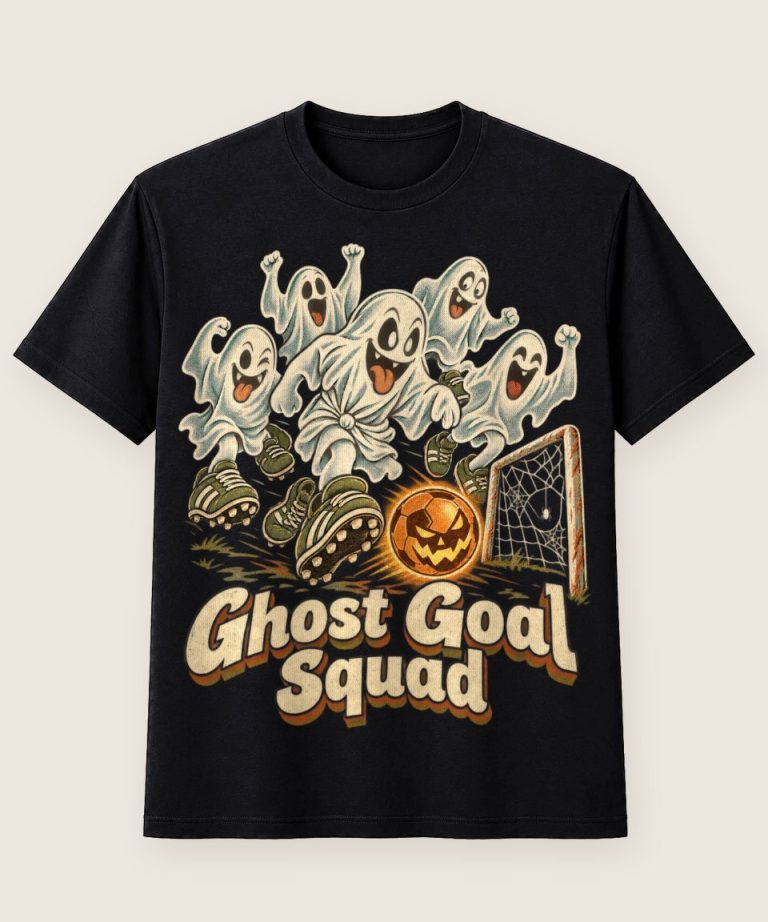 T-Shirt mit Motiv „Halloween Fußball Ghost Goal Squad für Kicker“ – Halloween T-Shirts
