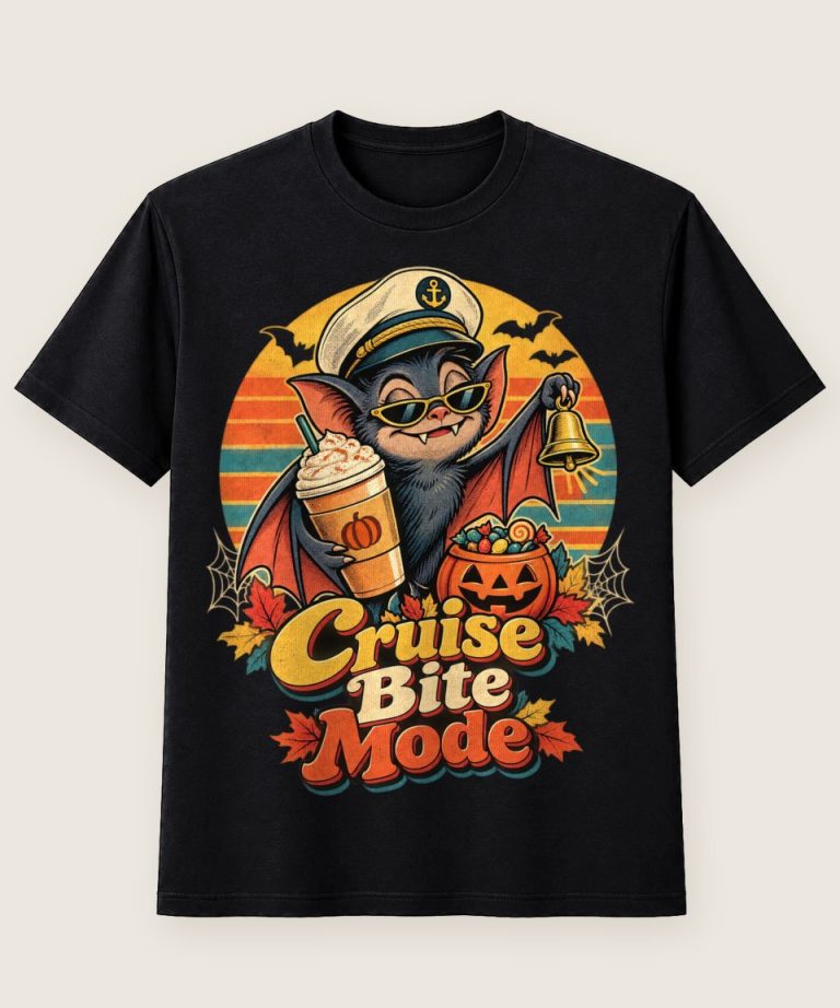 T-Shirt mit Motiv „Halloween Kreuzfahrt Cruise Bite Fledermaus“ – Halloween T-Shirts
