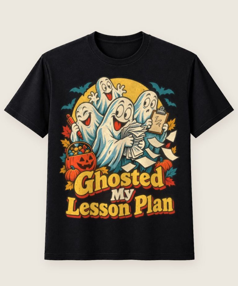 T-Shirt mit Motiv „Halloween-Lehrer Ghosted My Lesson Plan“ – Halloween T-Shirts