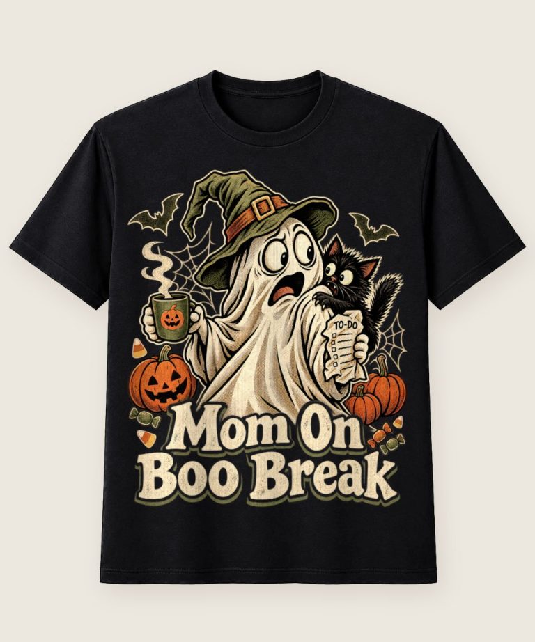 T-Shirt mit Motiv „Halloween Mom On Boo Break Geist“ – Halloween T-Shirts