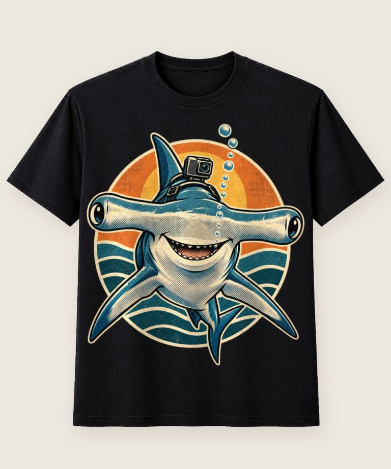T-Shirt mit Motiv „Hammerhai Taucher Ozean Leben“ – Hobby & Freizeit T-Shirts