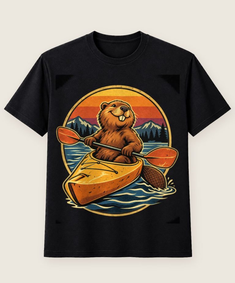 T-Shirt mit Motiv „Kajak Biber entspannter Paddler“ – Hobby & Freizeit T-Shirts