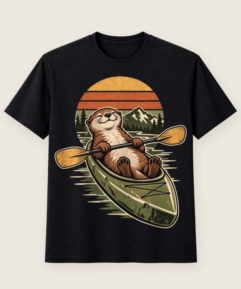T-Shirt mit Motiv „Kajak Otter Paddeln“ – Hobby & Freizeit T-Shirts