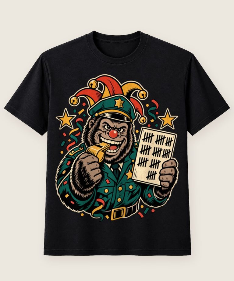 T-Shirt mit Motiv „Karneval Gorilla-Polizist zählt Jecken“ – Karneval & Fasching T-Shirts