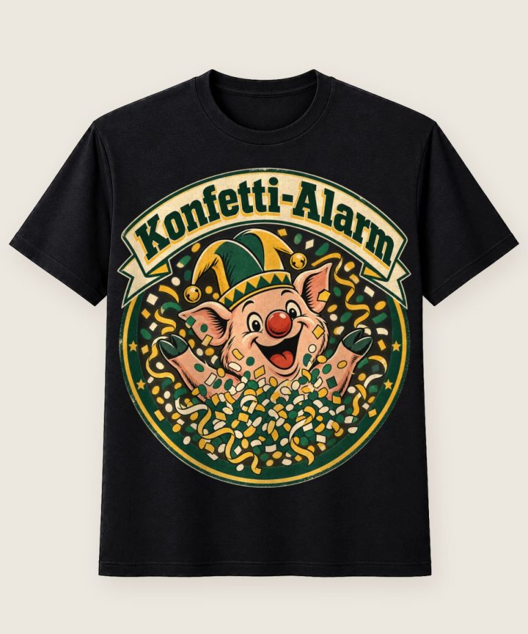 T-Shirt mit Motiv „Karneval Konfetti-Schwein Konfetti-Alarm“ – Karneval & Fasching T-Shirts