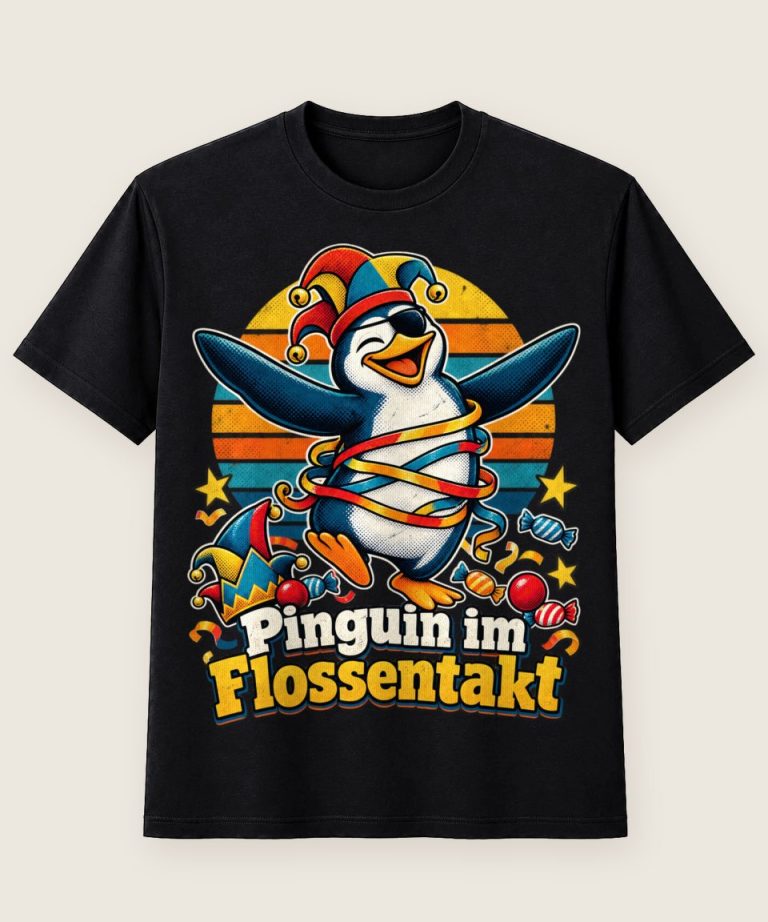 T-Shirt mit Motiv „Karneval Pinguin im Flossentakt Pirat“ – Karneval & Fasching T-Shirts