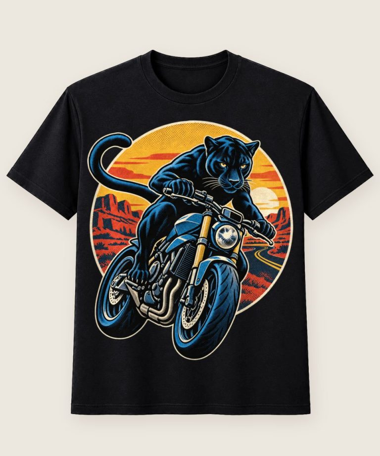 T-Shirt mit Motiv „Motorrad Panther Biker“ – Hobby & Freizeit T-Shirts