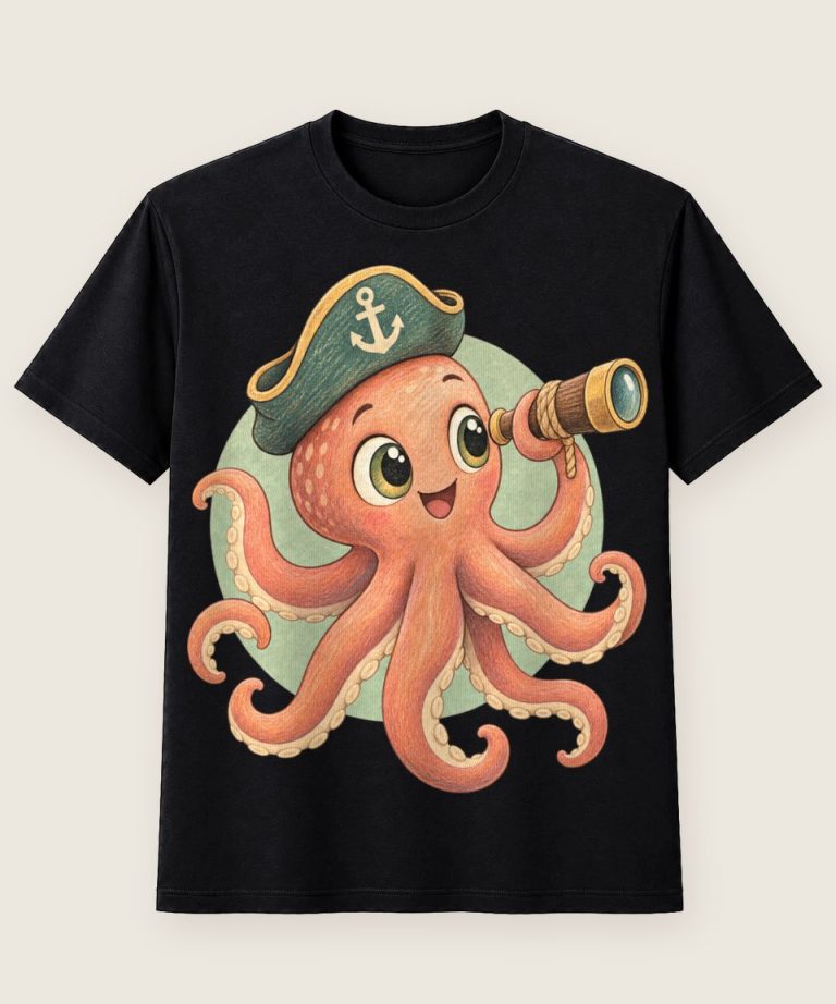 T-Shirt mit Motiv „Piraten-Qualle auf Entdeckungstour Kinder“ – Kinder-T-Shirts