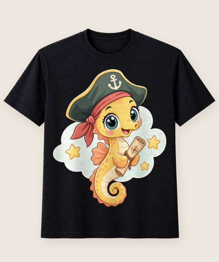 T-Shirt mit Motiv „Piraten-Seepferdchen Abenteuer Kinder“ – Kinder-T-Shirts