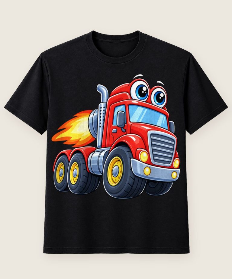 T-Shirt mit Motiv „Raketen-Laster für Kinder freundlicher Weltraum-Lkw“ – Kinder-T-Shirts