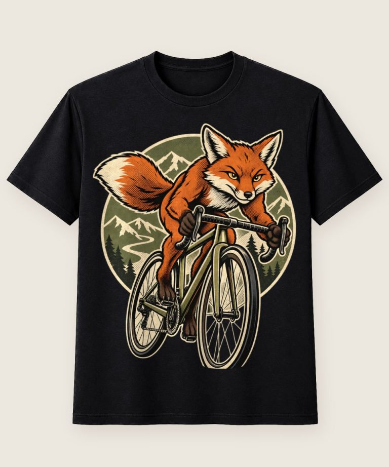 T-Shirt mit Motiv „Rennrad Fuchs Road Fox“ – Hobby & Freizeit T-Shirts