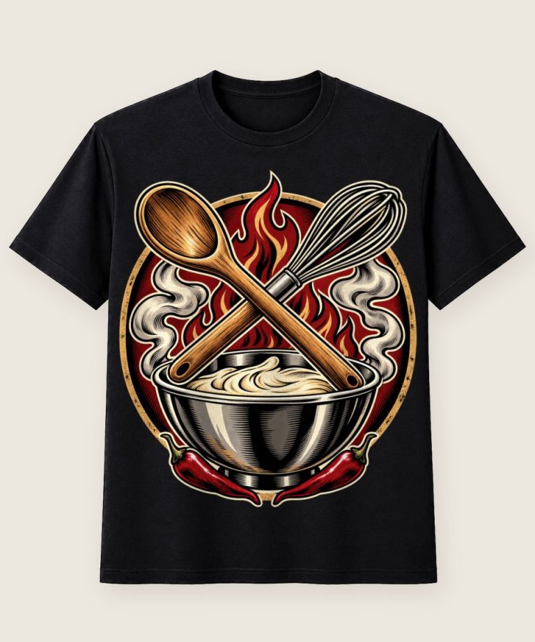 T-Shirt mit Motiv „Scharfes Chili-Pepper-Spicy-Food-Emblem“ – Hobby & Freizeit T-Shirts