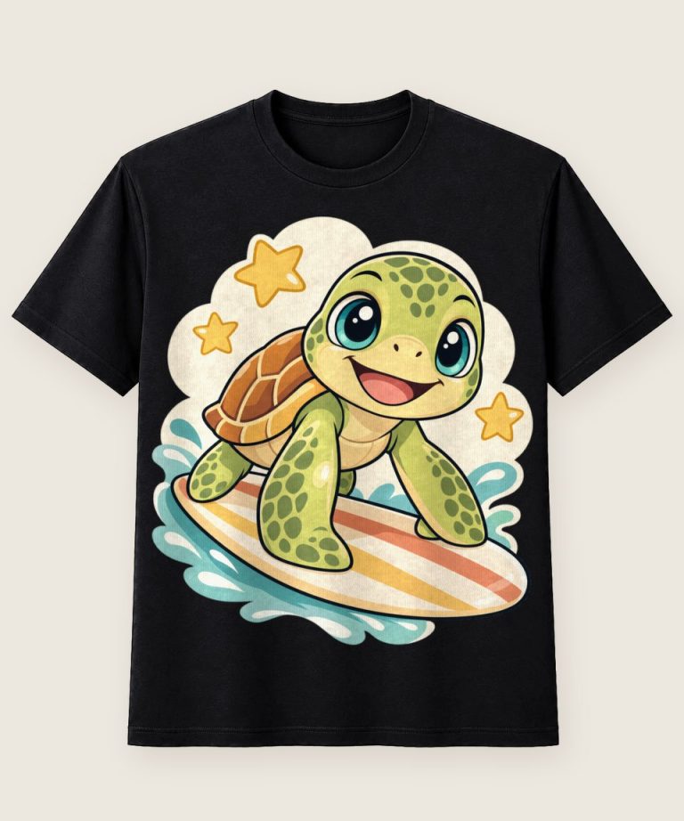 T-Shirt mit Motiv „Surf Turtle Adventure Meeresschildkröte Kids“ – Kinder-T-Shirts