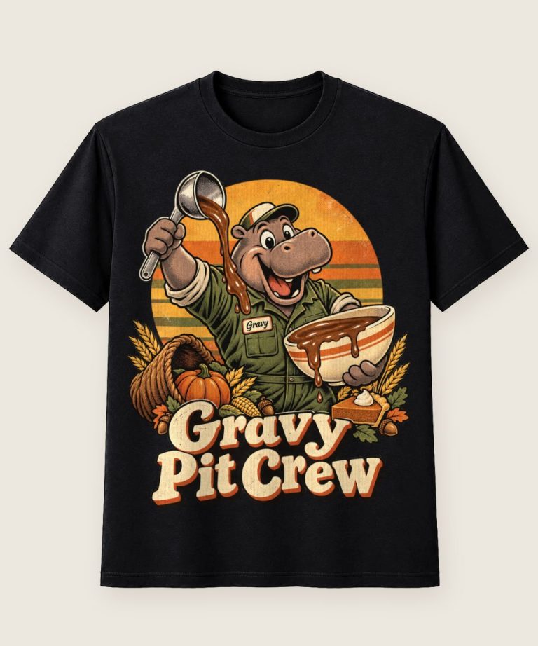 T-Shirt mit Motiv „Thanksgiving Nilpferd Gravy Pit Crew“ – Thanksgiving T-Shirts