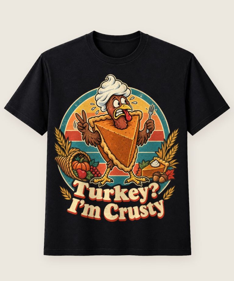 T-Shirt mit Motiv „Thanksgiving Truthahn als Kürbiskuchenwitz“ – Thanksgiving T-Shirts