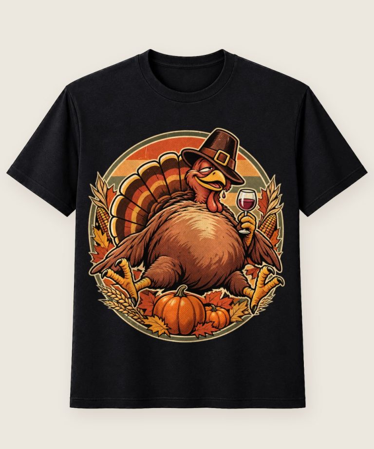T-Shirt mit Motiv „Thanksgiving Truthahn im Fresskoma“ – Thanksgiving T-Shirts