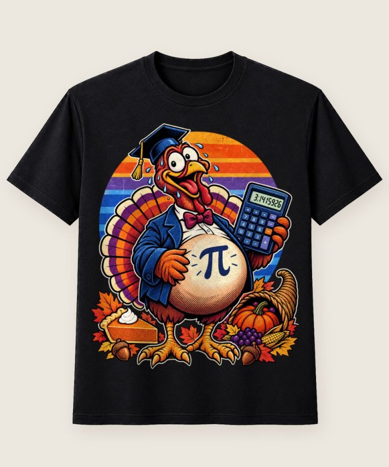 T-Shirt mit Motiv „Thanksgiving-Truthahn Mathe-Lehrer mit Pi“ – Thanksgiving T-Shirts