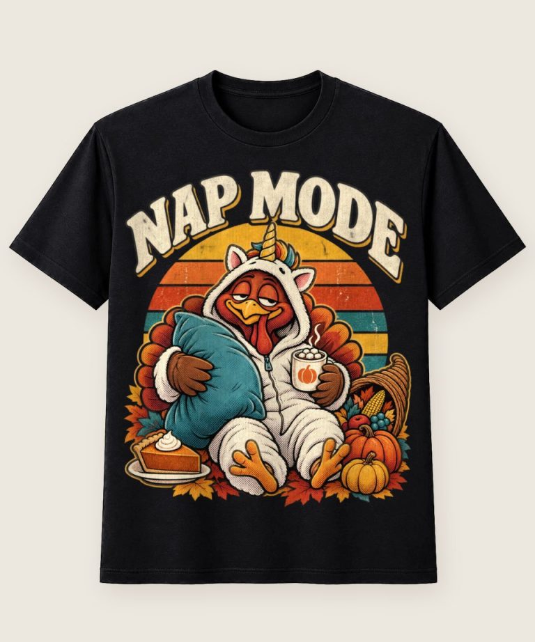T-Shirt mit Motiv „Thanksgiving-Truthahn Nap Mode Eltern“ – Thanksgiving T-Shirts