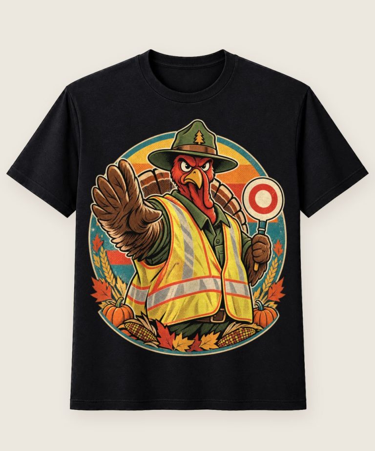 T-Shirt mit Motiv „Thanksgiving Truthahn strenger Snack Wächter“ – Thanksgiving T-Shirts