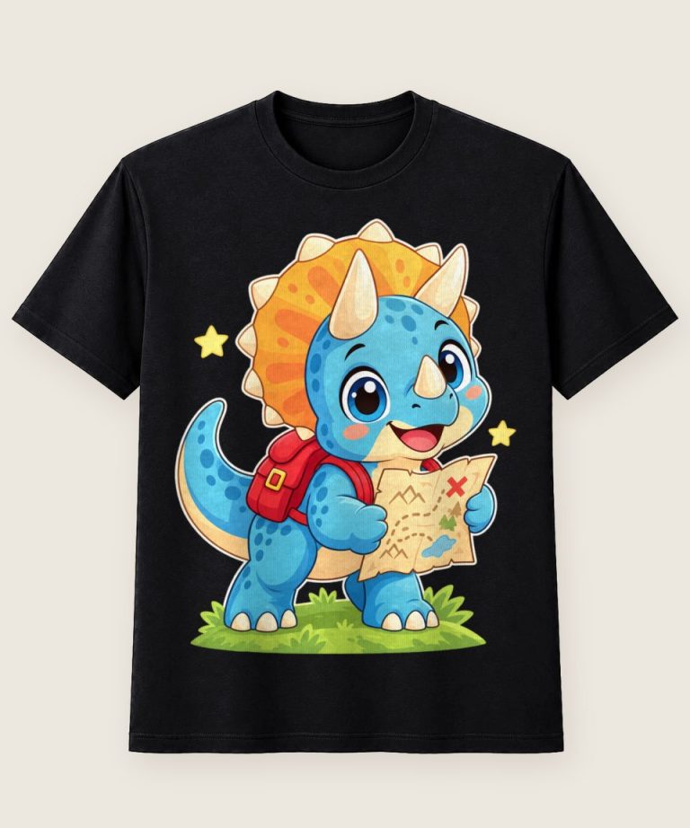 T-Shirt mit Motiv „Triceratops Entdecker Kinder“ – Kinder-T-Shirts
