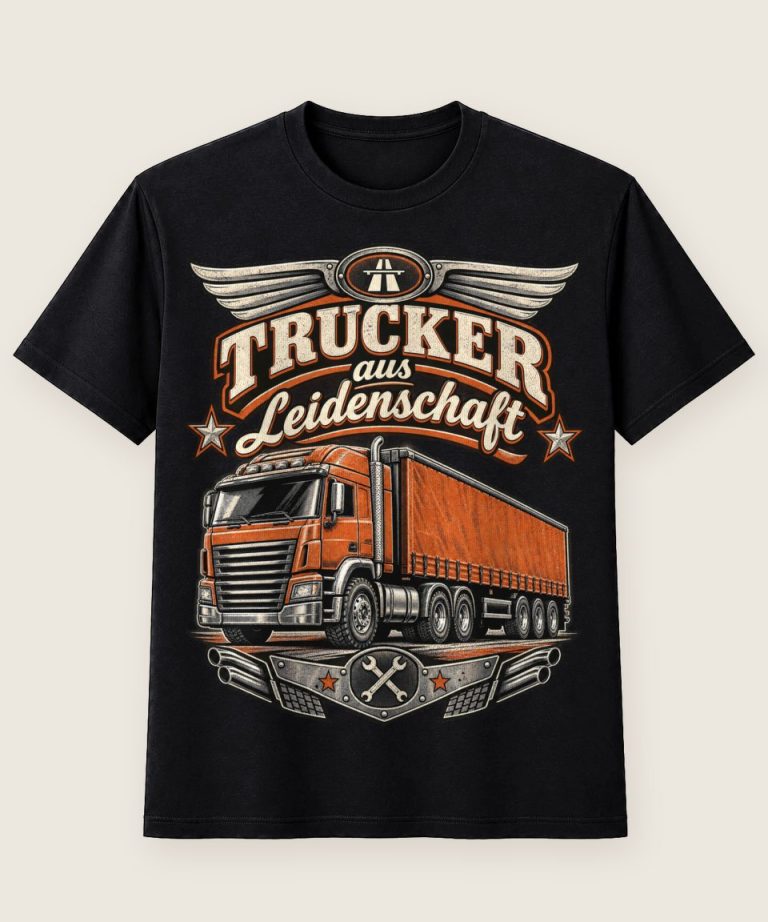 T-Shirt mit Motiv „Trucker-Papas Oldschool-Leidenschafts“ – Hobby & Freizeit T-Shirts
