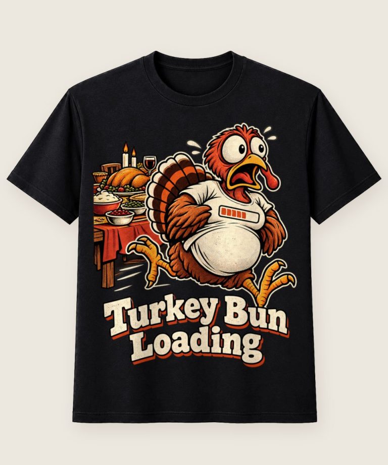 T-Shirt mit Motiv „Turkey Bun Loading witzige Thanksgiving-Schwangerschaft“ – Thanksgiving T-Shirts
