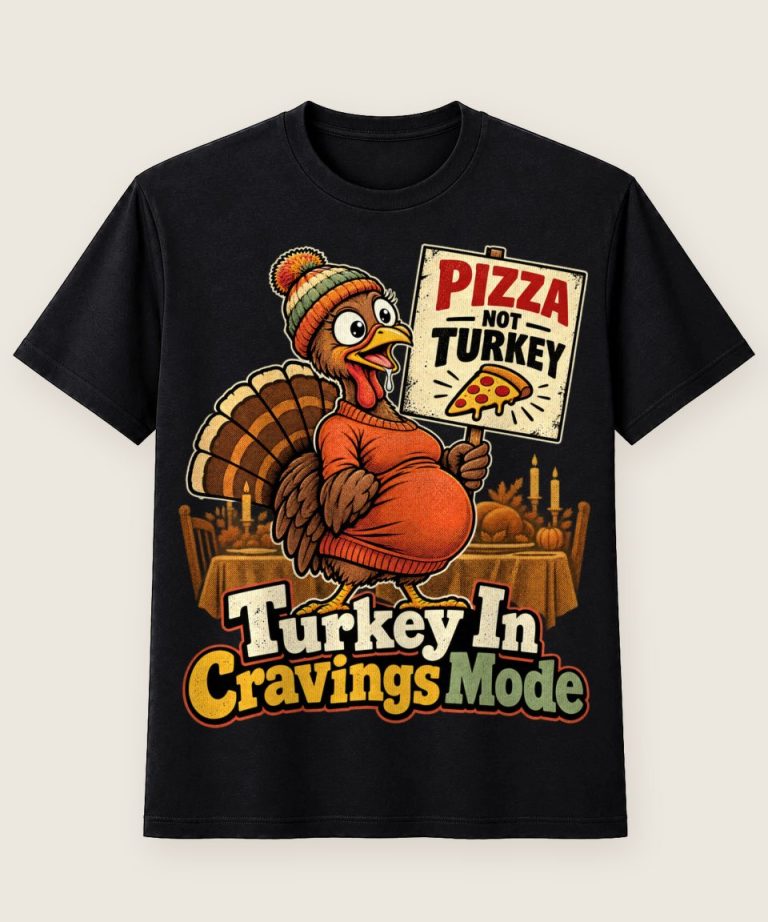 T-Shirt mit Motiv „Turkey In Cravings Mode witzig schwanger an Thanksgiving“ – Thanksgiving T-Shirts
