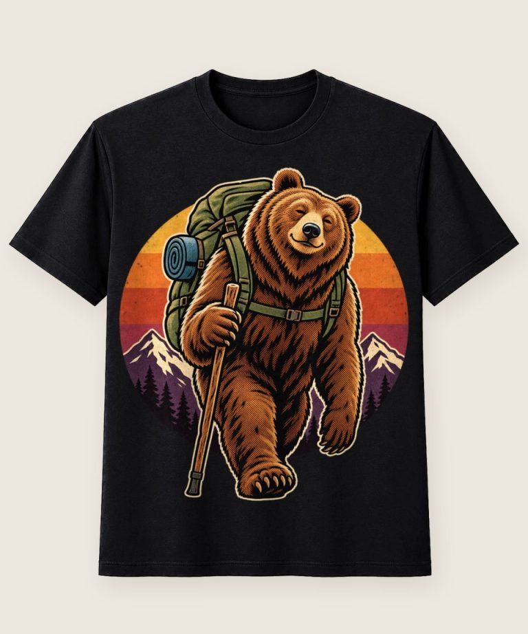T-Shirt mit Motiv „Wandern Berge Bär“ – Hobby & Freizeit T-Shirts