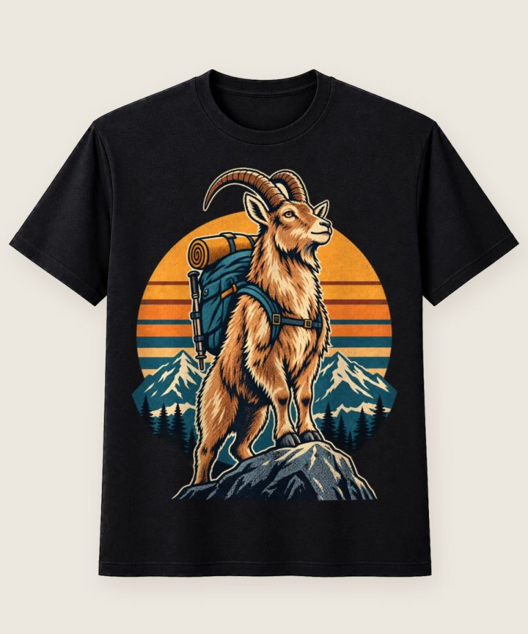 T-Shirt mit Motiv „Wandern Bergziege“ – Hobby & Freizeit T-Shirts