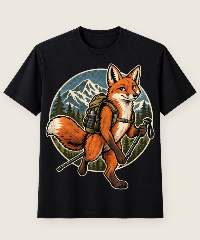 T-Shirt mit Motiv „Wandern Fuchs Berge“ – Hobby & Freizeit T-Shirts