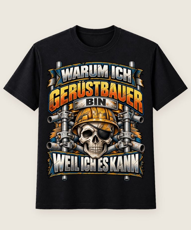 T-Shirt mit Motiv „Warum ich Gerüstbauer bin - weil ich es kann“ – Gerüstbauer T-Shirts
