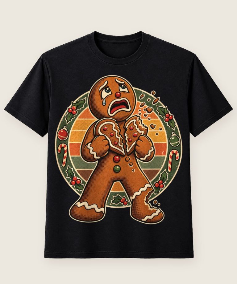 T-Shirt mit Motiv „Weihnachten Lebkuchen Herzschmerz Paar“ – Weihnachts-T-Shirts