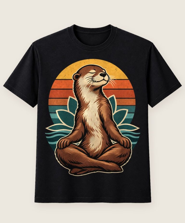 T-Shirt mit Motiv „Yoga Otter entspannte Meditation“ – Hobby & Freizeit T-Shirts